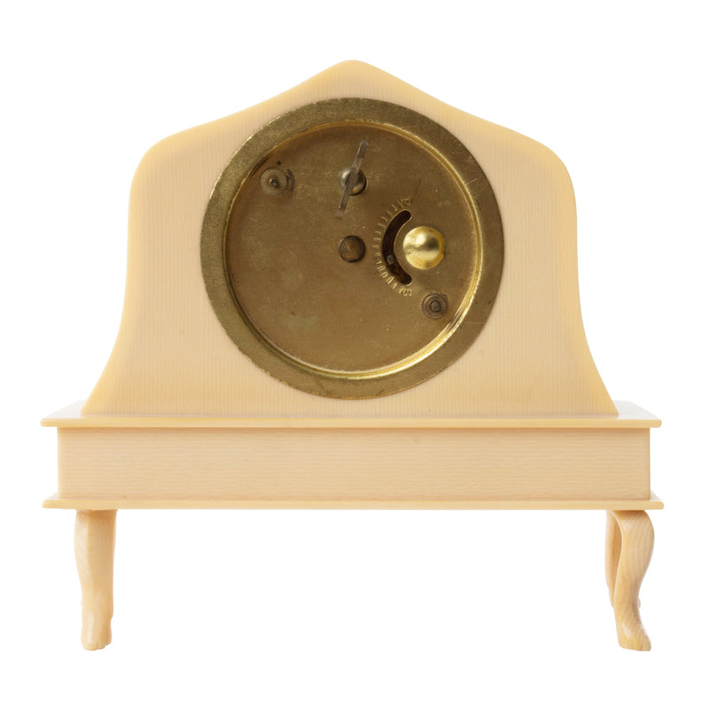 New Haven French Ivory Miniature Vanity Clock