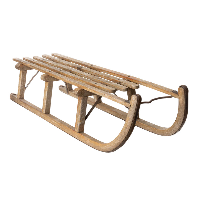Oak Sled with Metal Runners