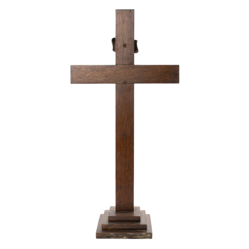 Oak and Brass Crucifix