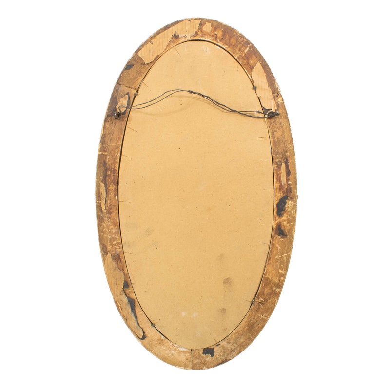 Oval Picture of Tree with River in Gesso Frame