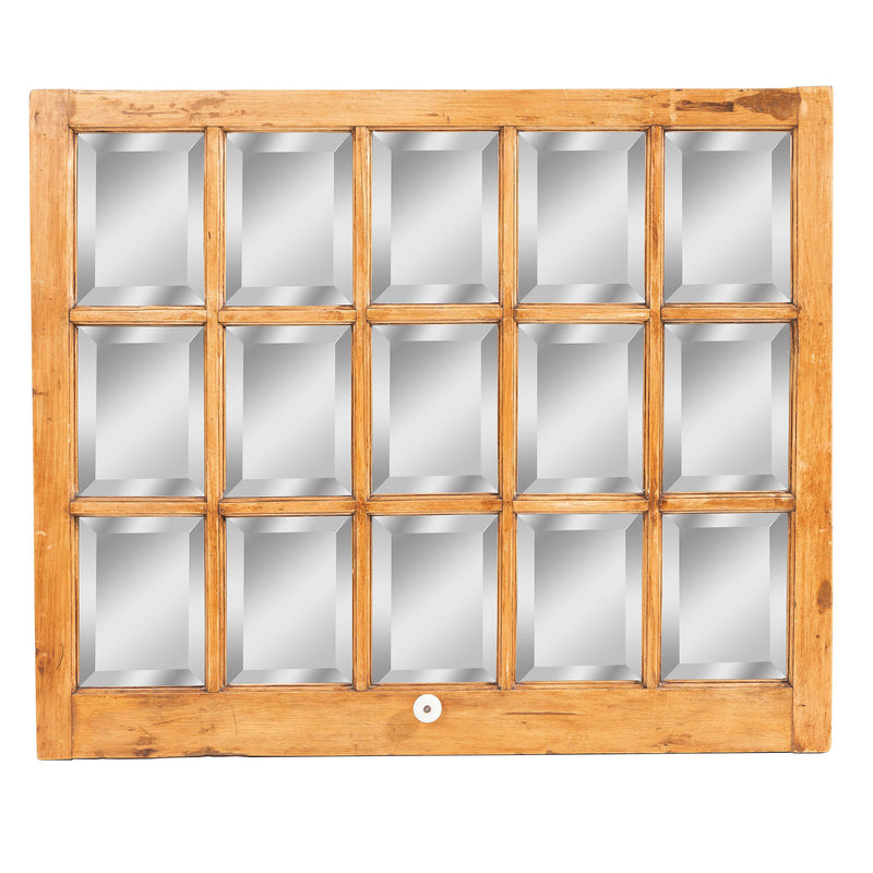 Pine Window Frame with Bevelled Mirrored Panels