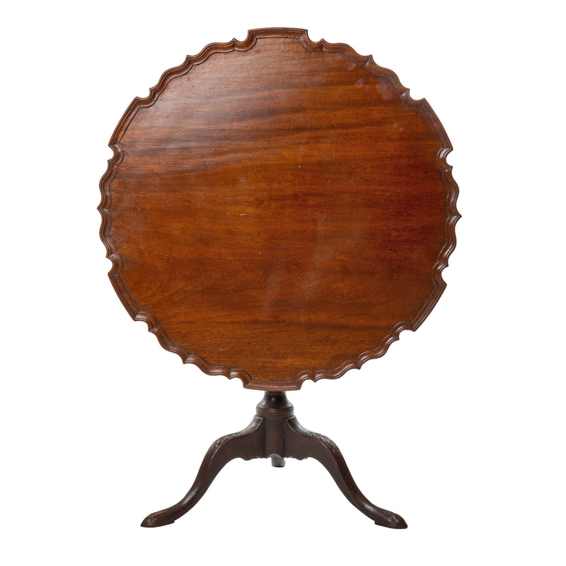 Round Mahogany Pie Crust Tilt Top Table