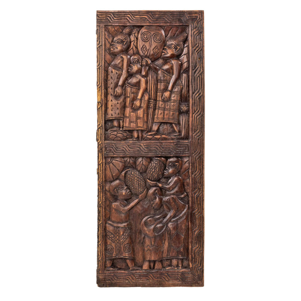 Salvaged Door Panel with 2 Carved Images