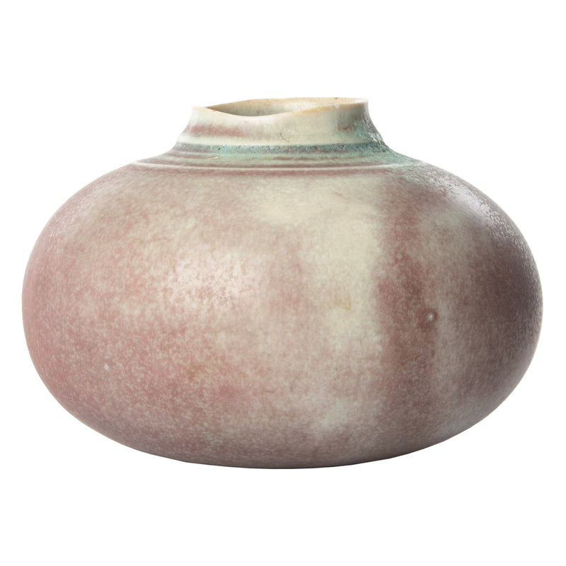 Small Vase with Brown and Teal Coloured Satin Finish