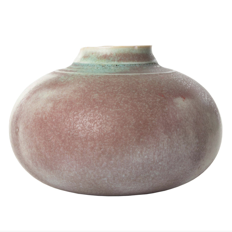 Small Vase with Brown and Teal Coloured Satin Finish