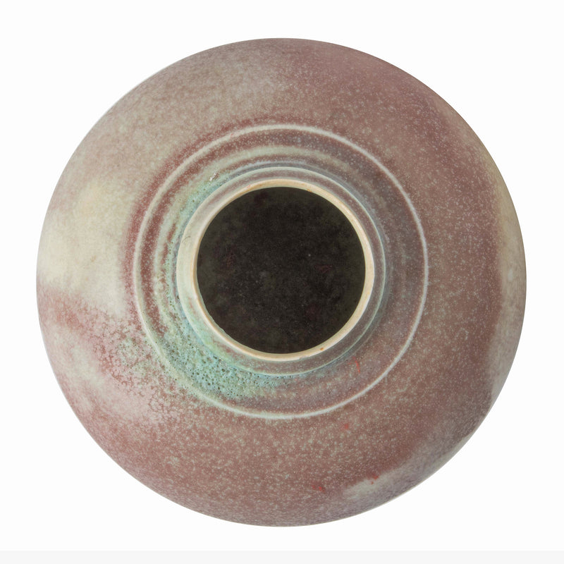 Small Vase with Brown and Teal Coloured Satin Finish