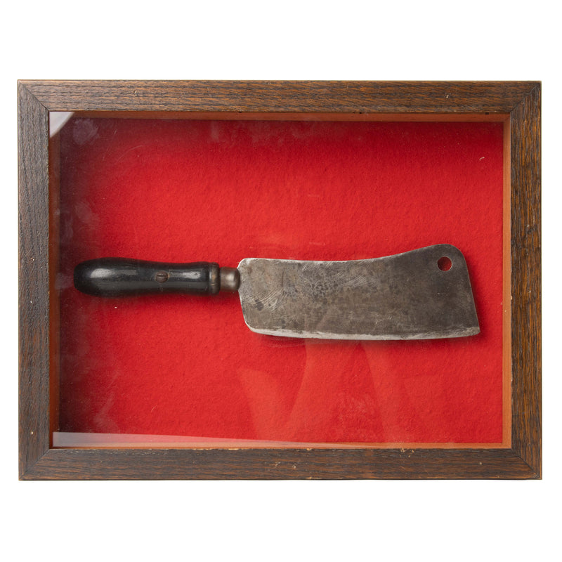 Vintage Cleaver in Wall Mount Shadow Box