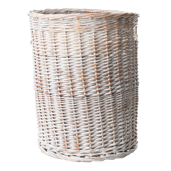 White Wicker Laundry Basket with Lid