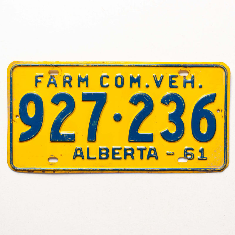 Alberta 1961 Farm Licence Plates (pair)