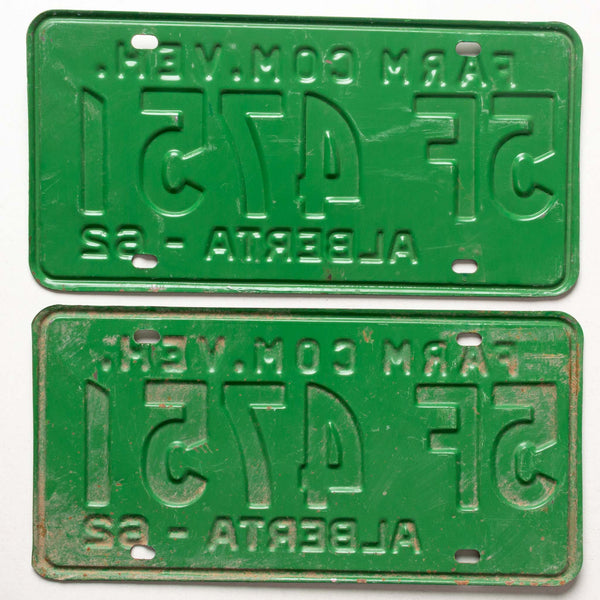 Alberta 1962 Farm Licence Plates (Pair)