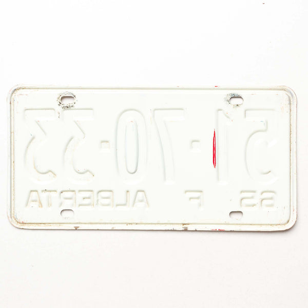Alberta 1965 Farm Licence Plate "51-70-33"