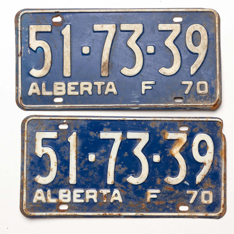 Alberta 1970 Farm Licence Plates (Pair)