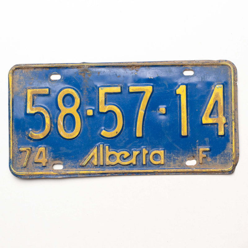 Alberta 1974 Licence Plate