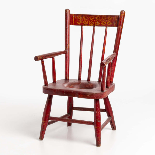 Children's Potty Chair with Original Red Paint