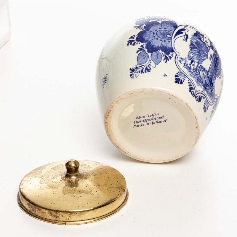 Hand Painted Delft Cigar Humidor with Lid