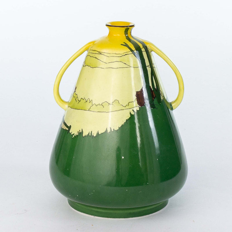 Green and Yellow Frank Beardmore Derbyshire Dale Vase