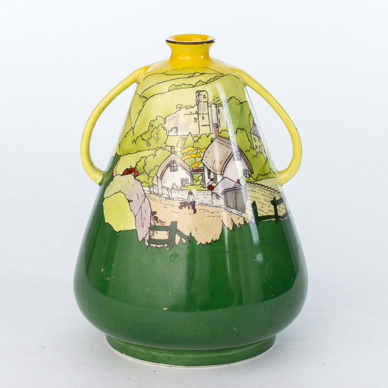 Green and Yellow Frank Beardmore Derbyshire Dale Vase