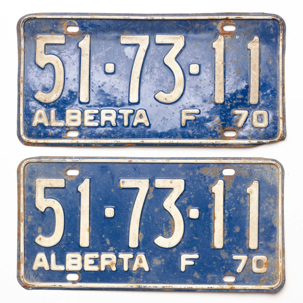 Alberta 1970 Farm Licence Plates "51-73-11" (Pair)