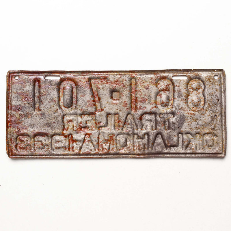 Oklahoma 1933 Licence Plate