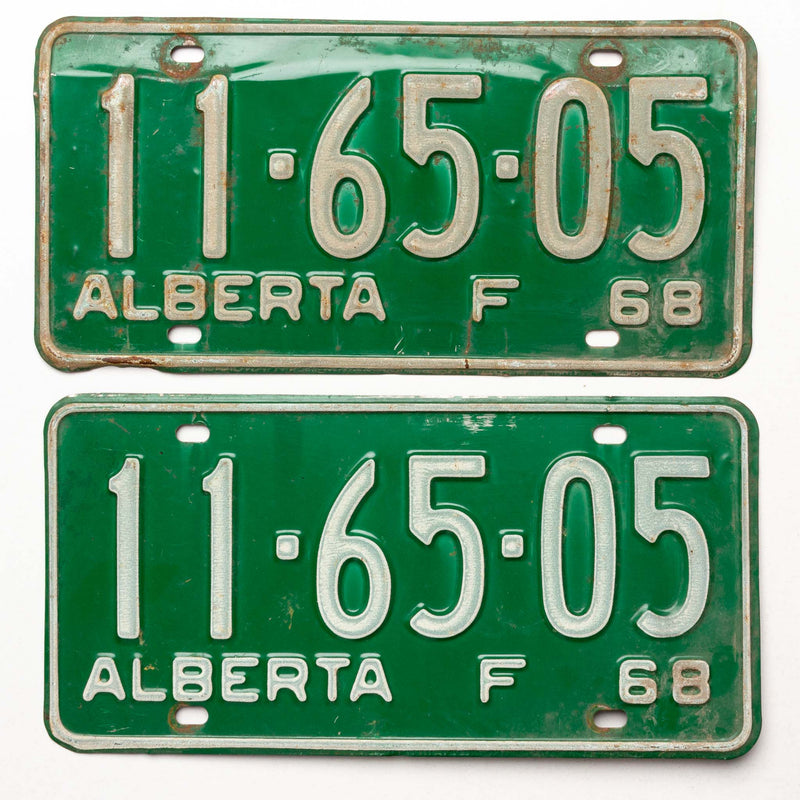 Alberta 1968 Farm Licence Plates (Pair)