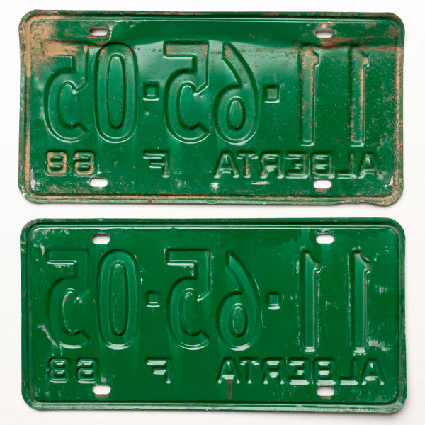 Alberta 1968 Farm Licence Plates "11-65-05" (Pair)