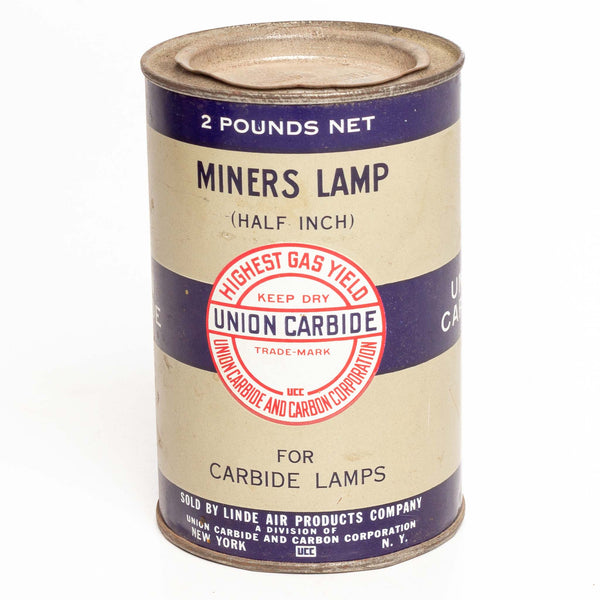 Union Carbide 2Lb Miners Lamp Carbide Tin