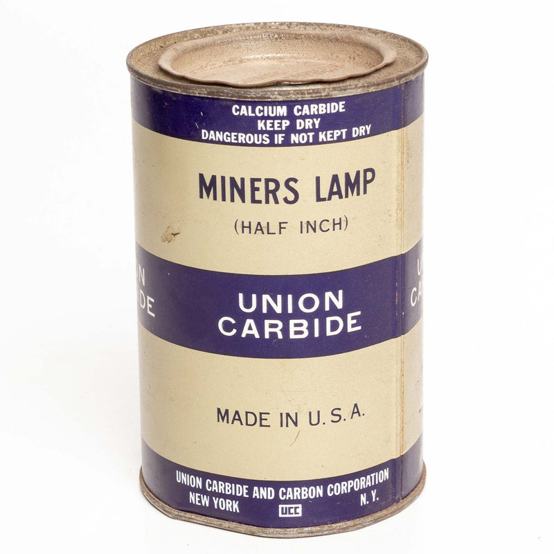 Union Carbide 2Lb Miners Lamp Carbide Tin