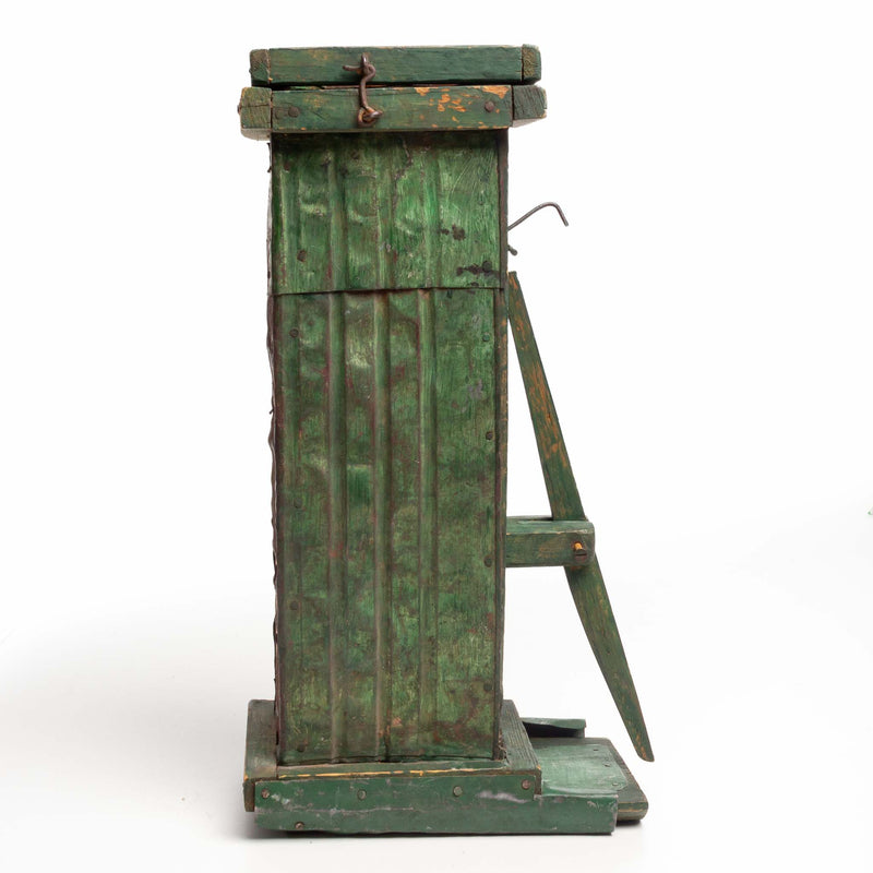 Wooden Folk Art Live Animal Trap Green