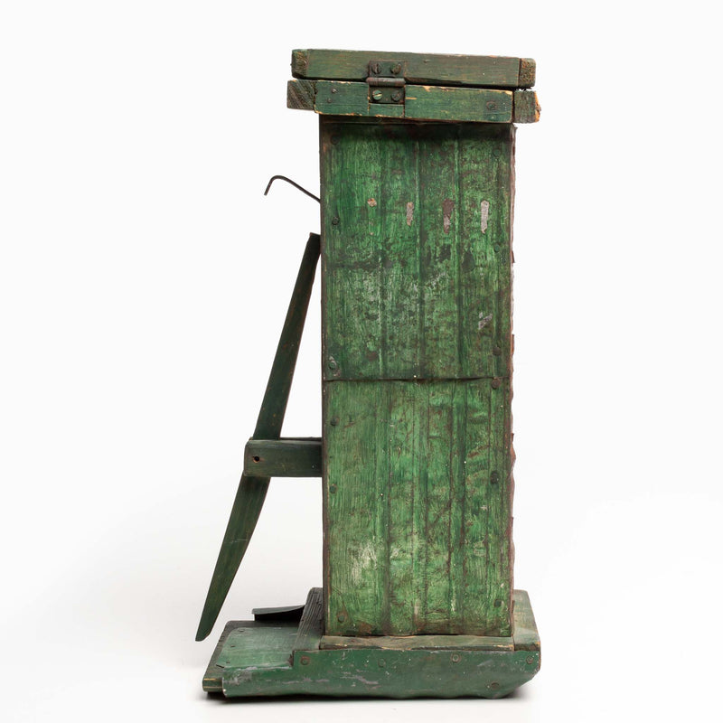 Wooden Folk Art Live Animal Trap Green