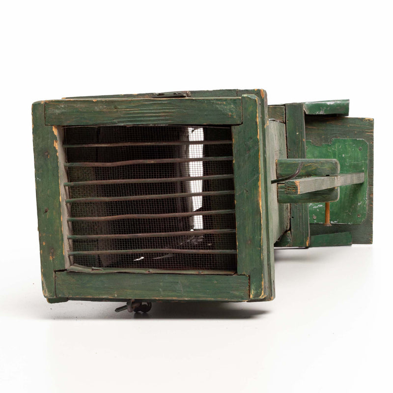 Wooden Folk Art Live Animal Trap Green