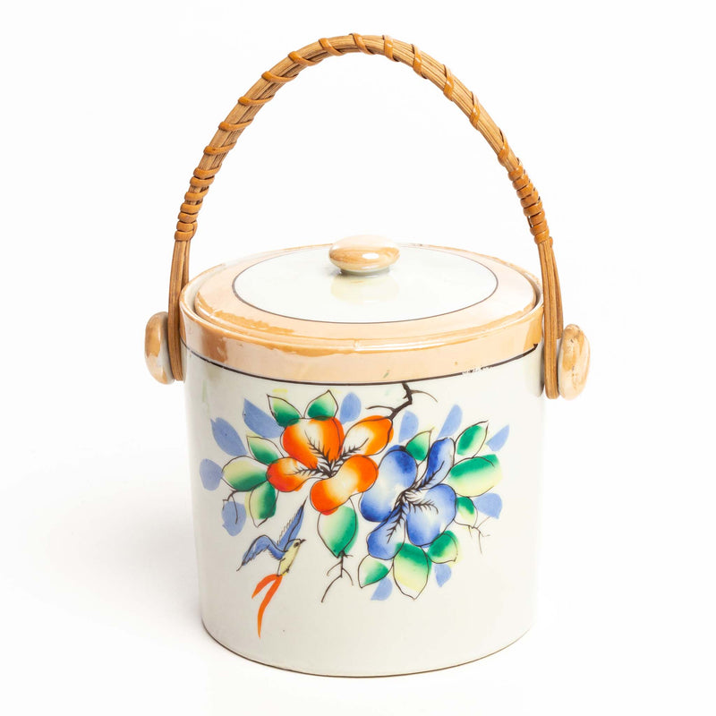Biscuit Barrel with Wicker Handle