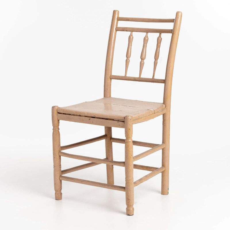 Beige Painted Acadian Wooden Chair