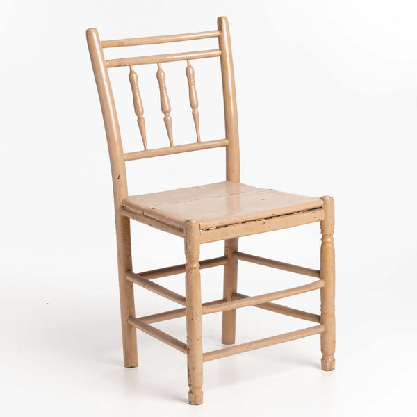 Beige Painted Acadian Wooden Chair