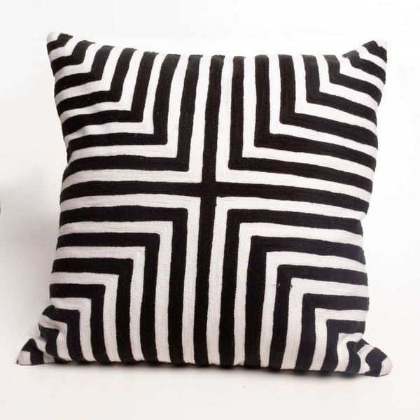 black and white feather pillow