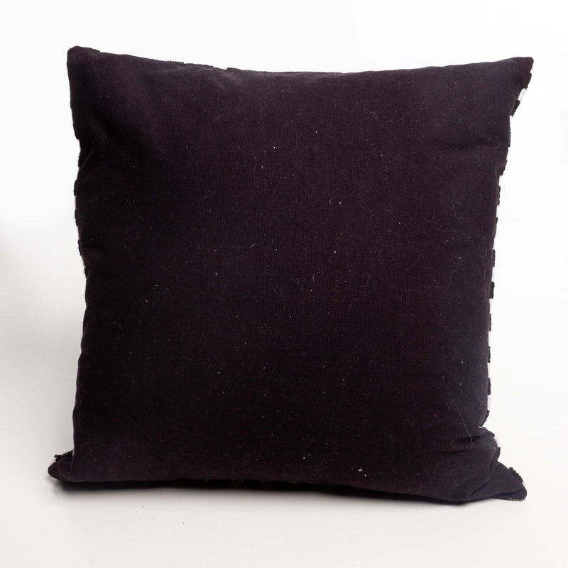 Black and White Striped Feather Cushion