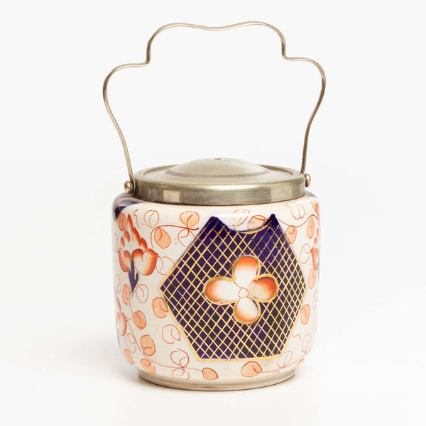 Blue and Orange Imari Ware Biscuit Barrel
