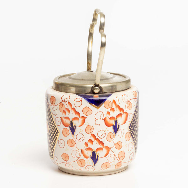Blue and Orange Imari Ware Biscuit Barrel