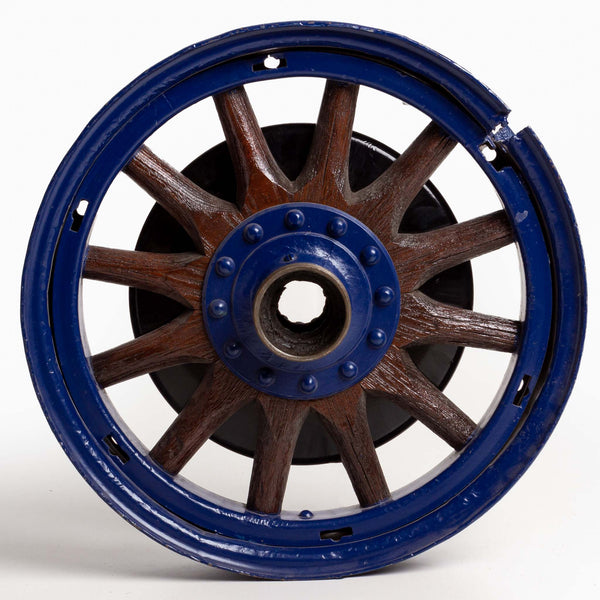 Blue Powder Coated Rim with Wood Spokes