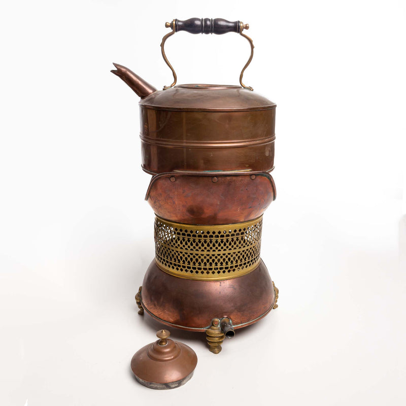 Copper Kettle on Gas Burner Stand
