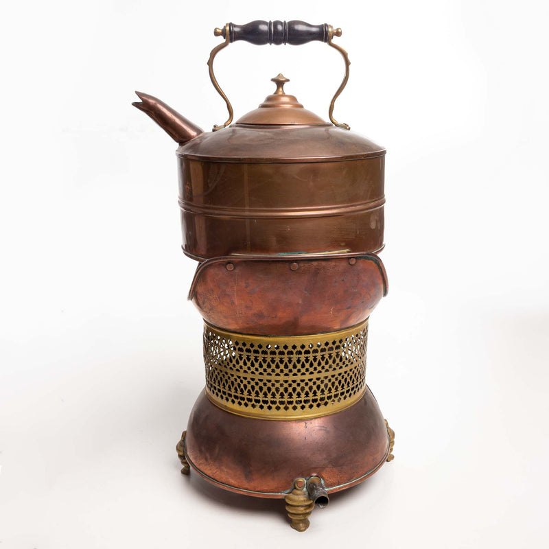 Copper Kettle on Gas Burner Stand
