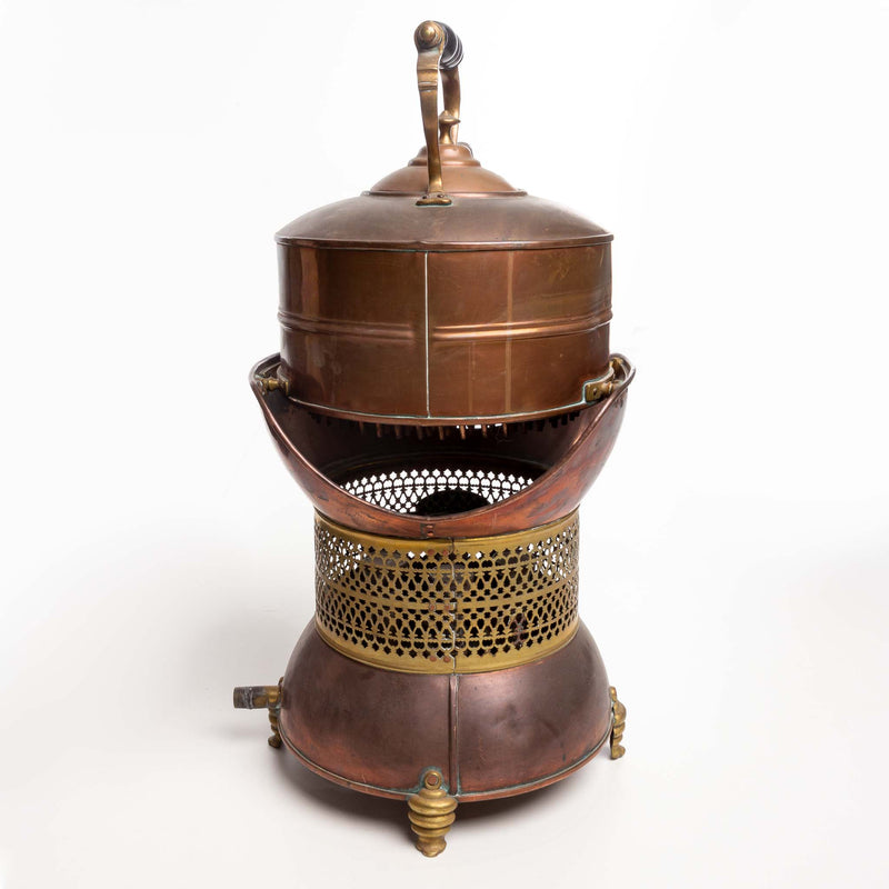 Copper Kettle on Gas Burner Stand