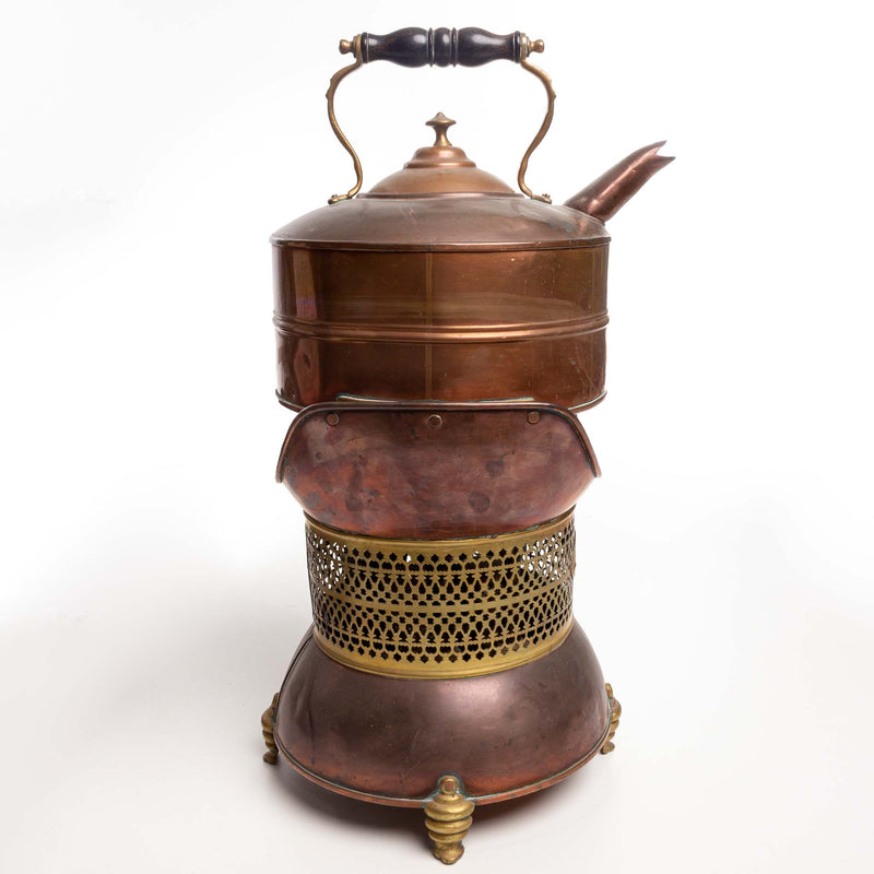 Copper Kettle on Gas Burner Stand