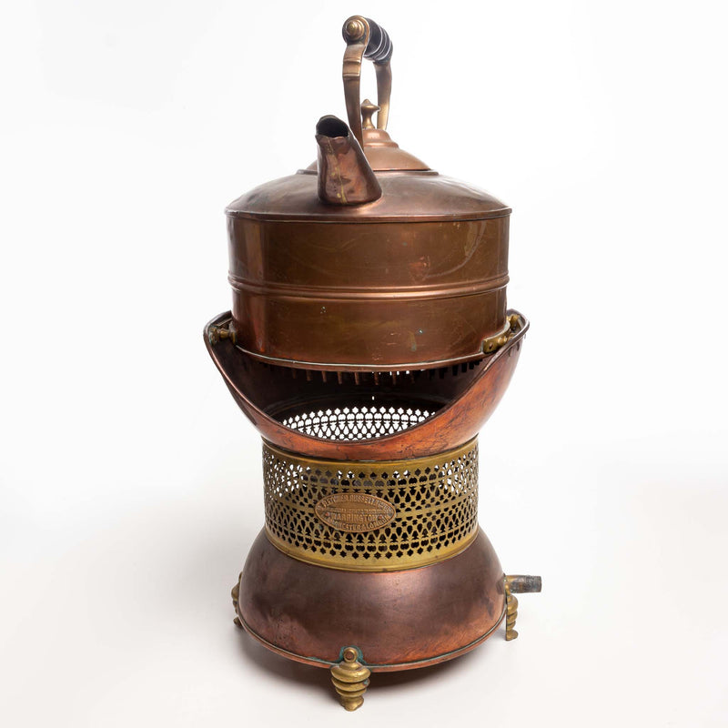 Copper Kettle on Gas Burner Stand