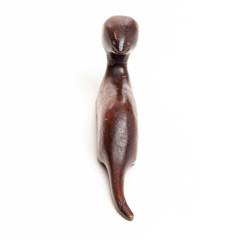 Carved Folk Art Otter Signed and Dated 1977