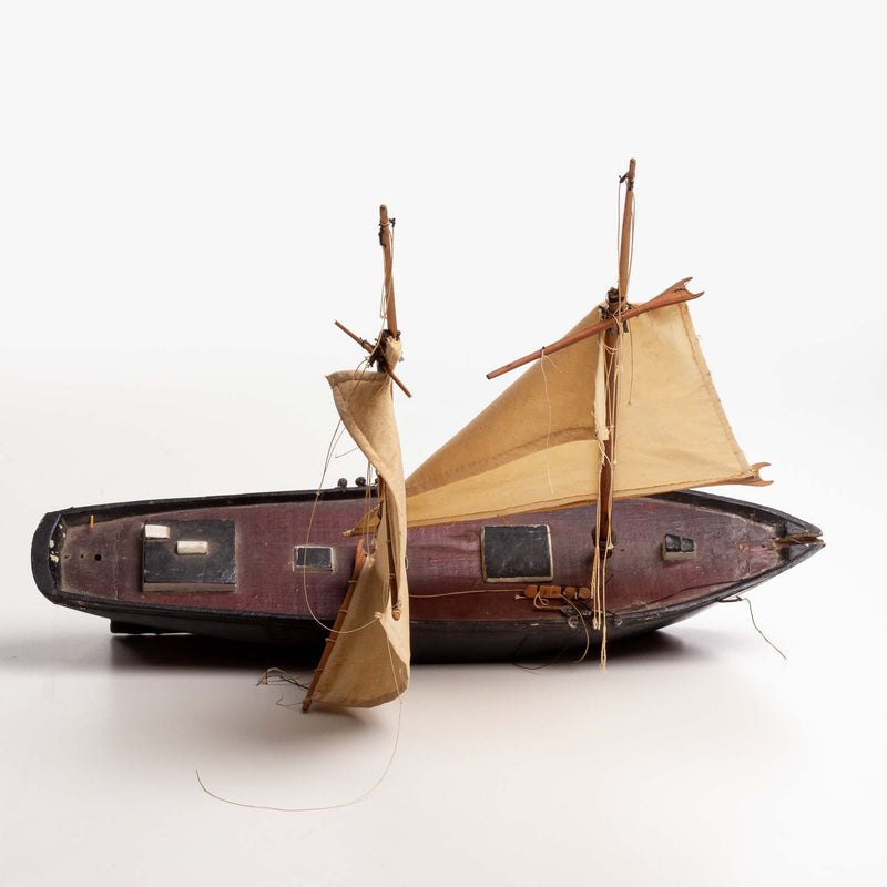 Folk Art Double Mast Sailing Ship
