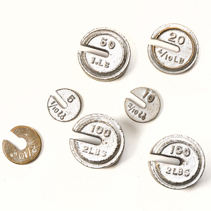 White Painted Scale and Weights (8pcs.)
