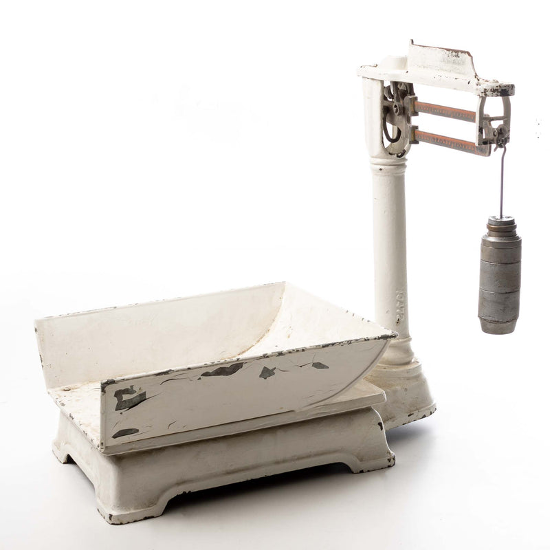 White Painted Scale and Weights (8pcs.)