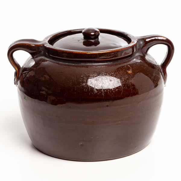 Dark Brown Glaze #4 Bean Pot