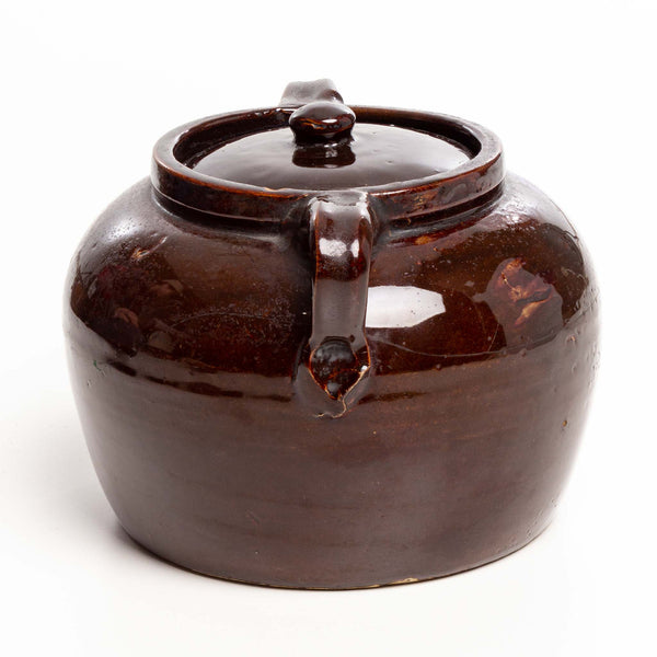 Dark Brown Glaze #4 Bean Pot