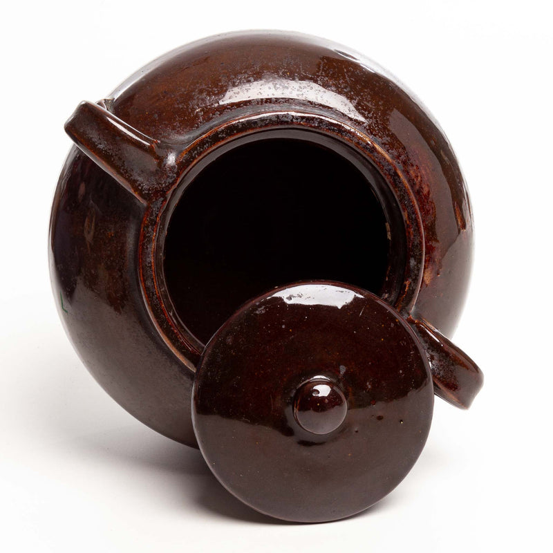 Dark Brown Glaze #4 Bean Pot